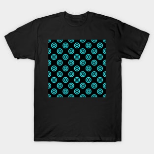 Neon Aqua Concentric Circles T-Shirt